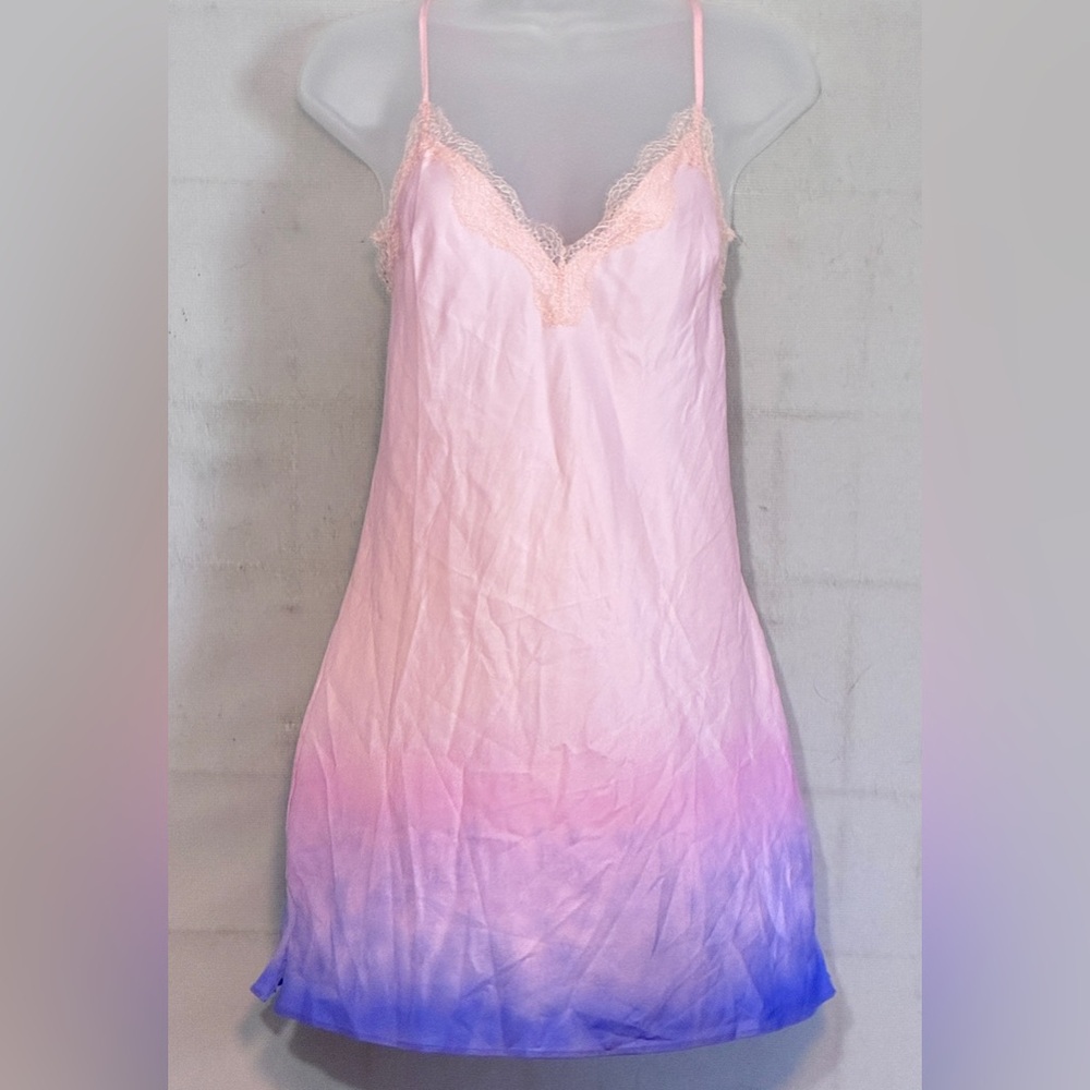Victoria's Secret Ombré Pink and Purple Chemise with Lace Detailing